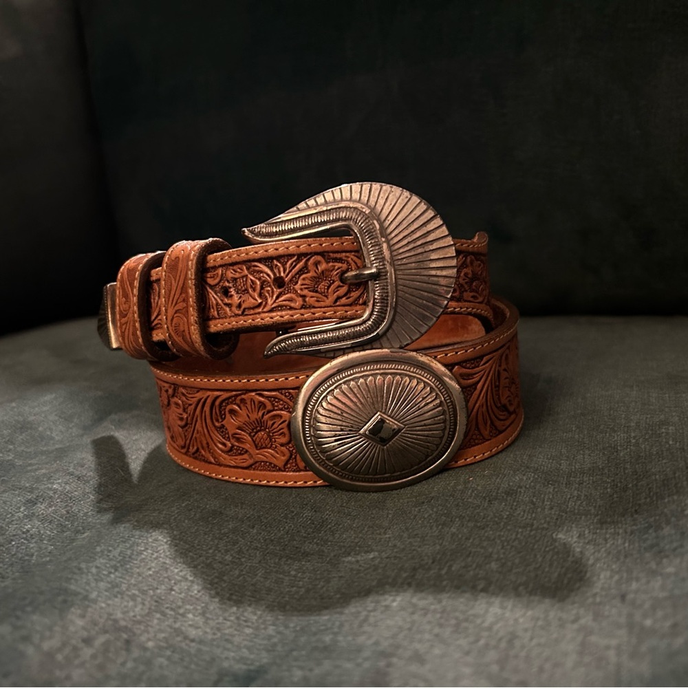 Justin Tooled Leather Belt